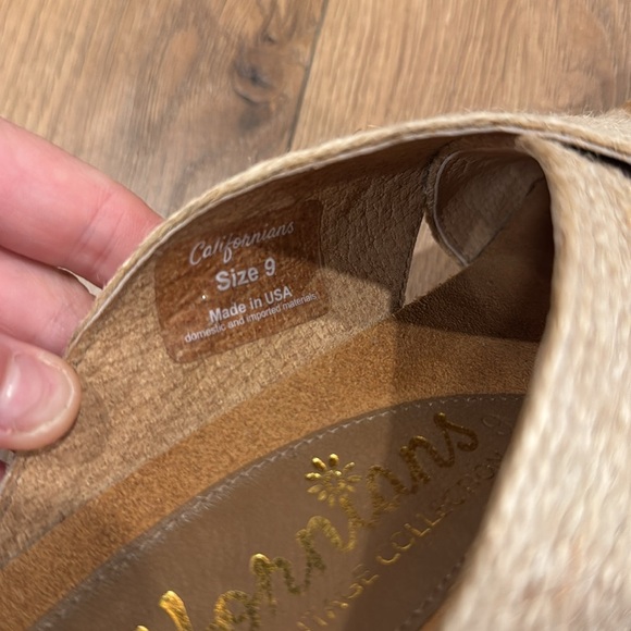 Californians Vintage Collection Women’s Georgia Jute Wedge Sandal Beige Size 9 - Picture 7 of 8